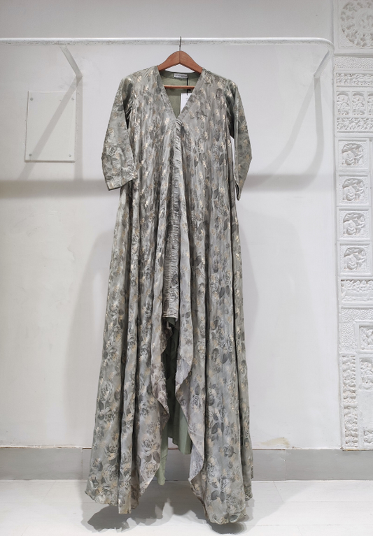 Grey Rose Asymmetric Dress