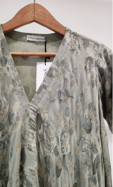 Grey Rose Asymmetric Dress