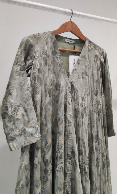 Grey Rose Asymmetric Dress